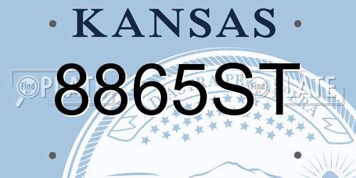 8865ST Kansas License Plate