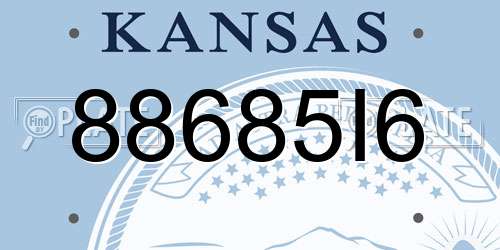 88685I6 Kansas License Plate