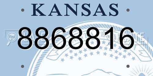 8868816 Kansas License Plate