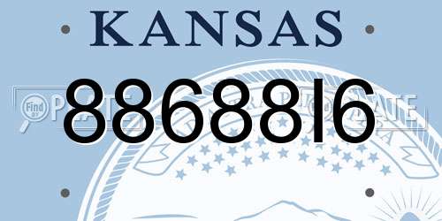 88688I6 Kansas License Plate