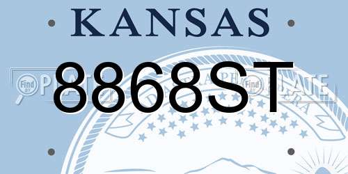 8868ST Kansas License Plate