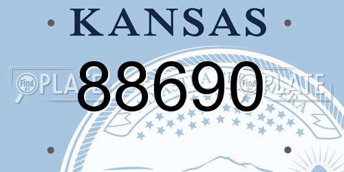 88690 Kansas License Plate