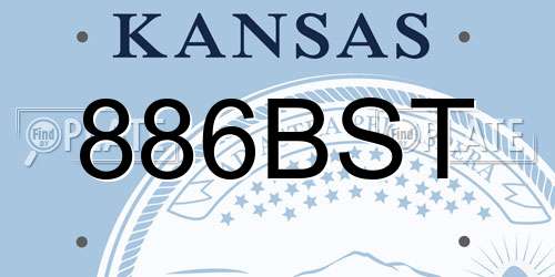 886BST Kansas License Plate