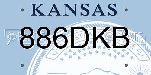886DKB Kansas License Plate