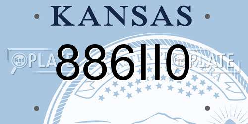 886II0 Kansas License Plate