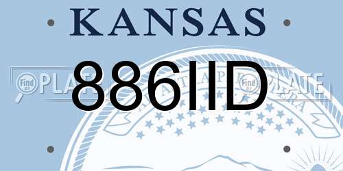 886IID Kansas License Plate