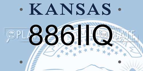 886IIQ Kansas License Plate