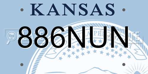 886NUN Kansas License Plate