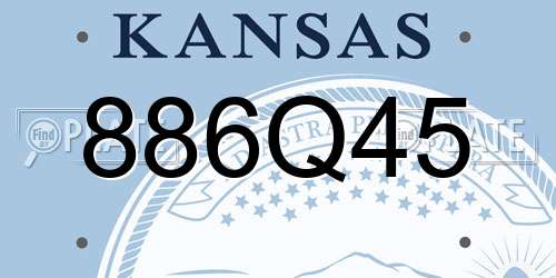 886Q45 Kansas License Plate