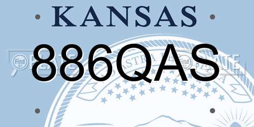 886QAS Kansas License Plate