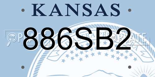 886SB2 Kansas License Plate