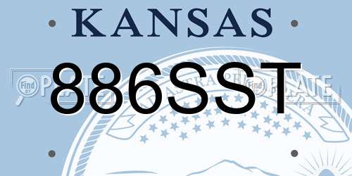 886SST Kansas License Plate