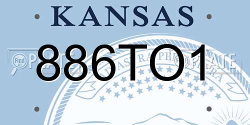 886TO1 Kansas License Plate