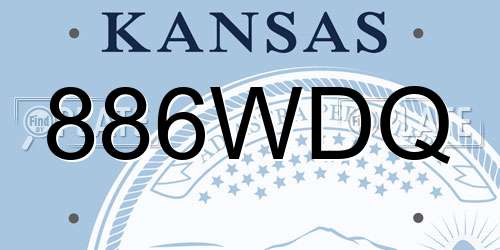 886WDQ Kansas License Plate
