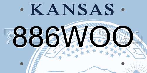 886WOO Kansas License Plate