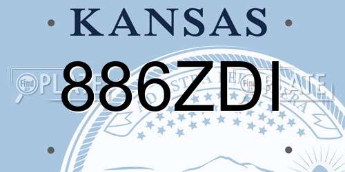 886ZDI Kansas License Plate