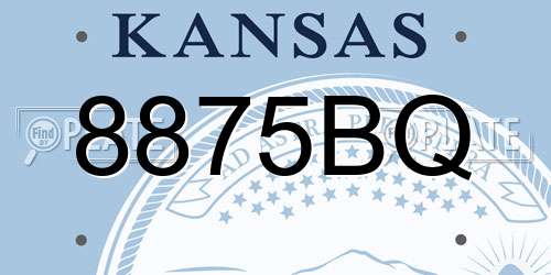 8875BQ Kansas License Plate