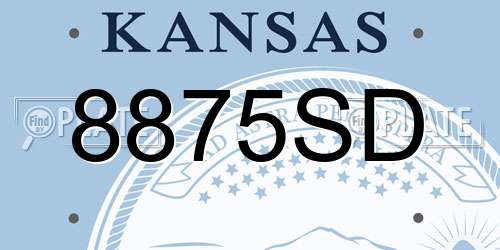 8875SD Kansas License Plate