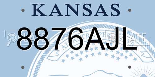 8876AJL Kansas License Plate