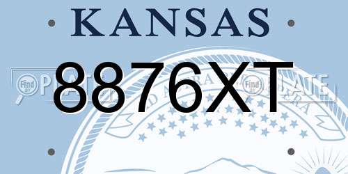 8876XT Kansas License Plate