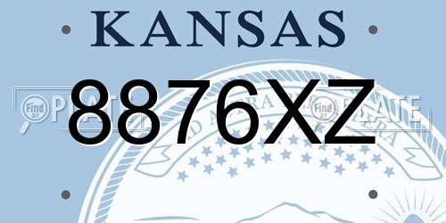 8876XZ Kansas License Plate