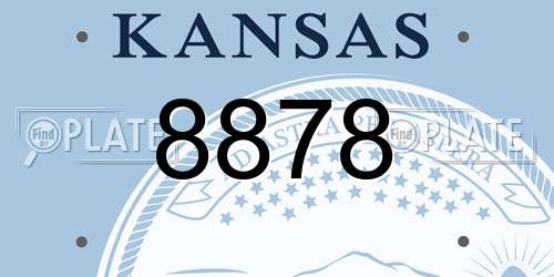 8878 Kansas License Plate