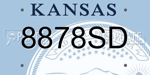 8878SD Kansas License Plate