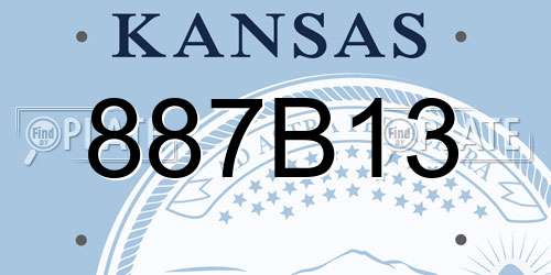 887B13 Kansas License Plate