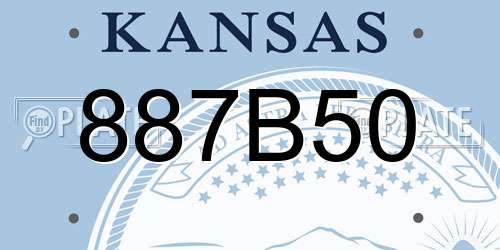 887B50 Kansas License Plate