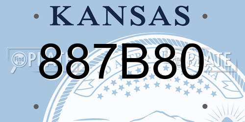 887B80 Kansas License Plate