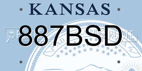 887BSD Kansas License Plate