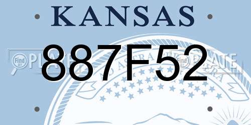 887F52 Kansas License Plate