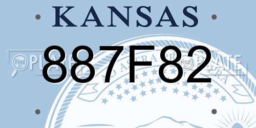887F82 Kansas License Plate
