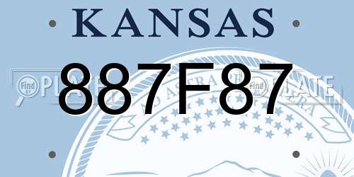 887F87 Kansas License Plate