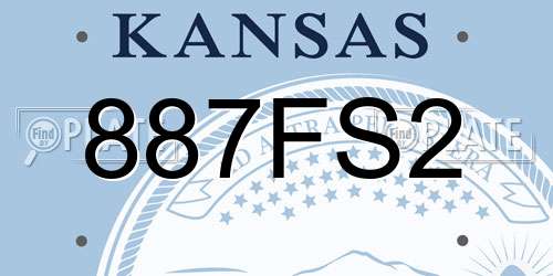 887FS2 Kansas License Plate