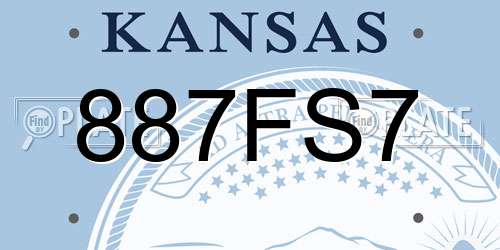 887FS7 Kansas License Plate