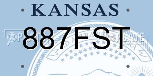 887FST Kansas License Plate