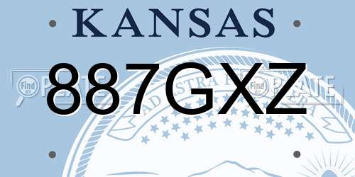 887GXZ Kansas License Plate