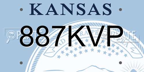 887KVP Kansas License Plate