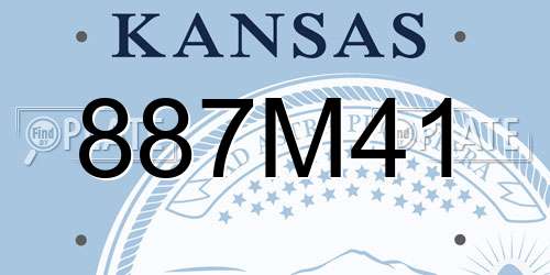 887M41 Kansas License Plate