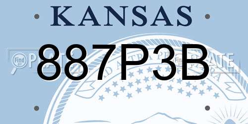 887P3B Kansas License Plate