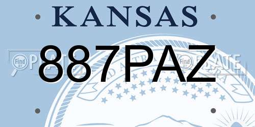 887PAZ Kansas License Plate