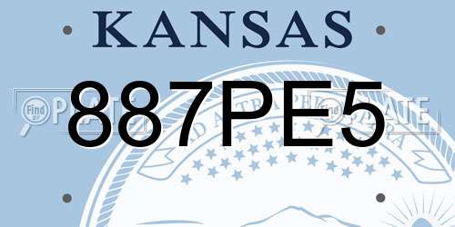 887PE5 Kansas License Plate