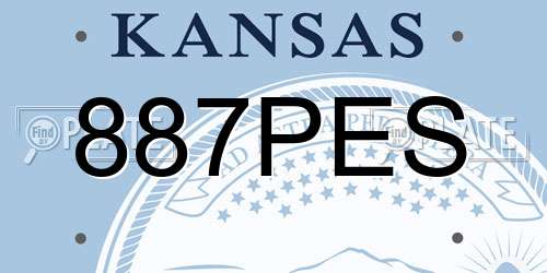 887PES Kansas License Plate
