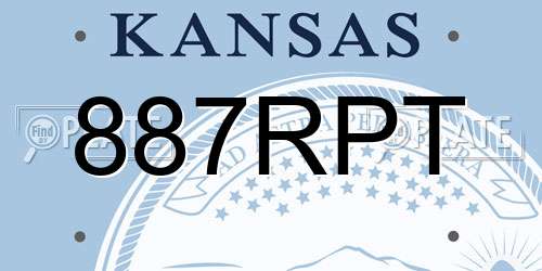 887RPT Kansas License Plate