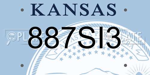 887SI3 Kansas License Plate