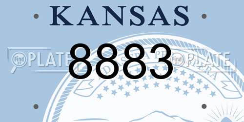 8883 Kansas License Plate
