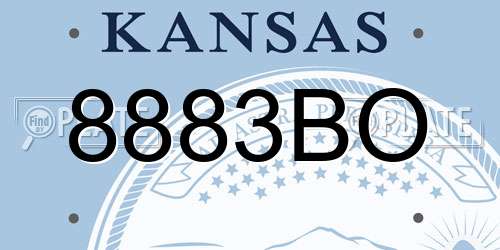 8883BO Kansas License Plate