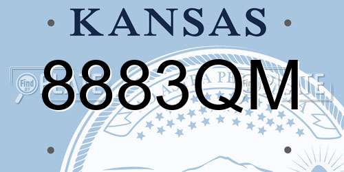 8883QM Kansas License Plate