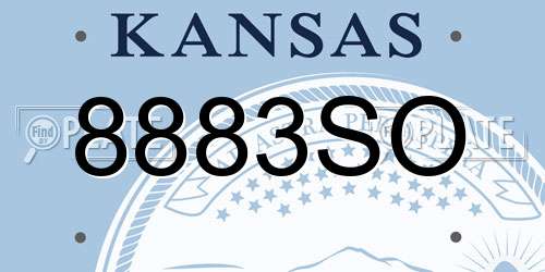 8883SO Kansas License Plate
